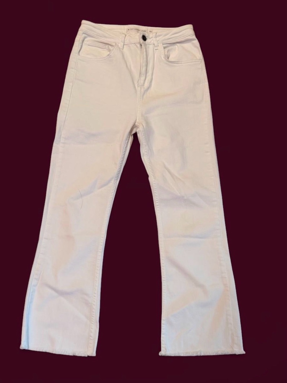 Women's Cream Wide-Leg Jeans - Flare Style